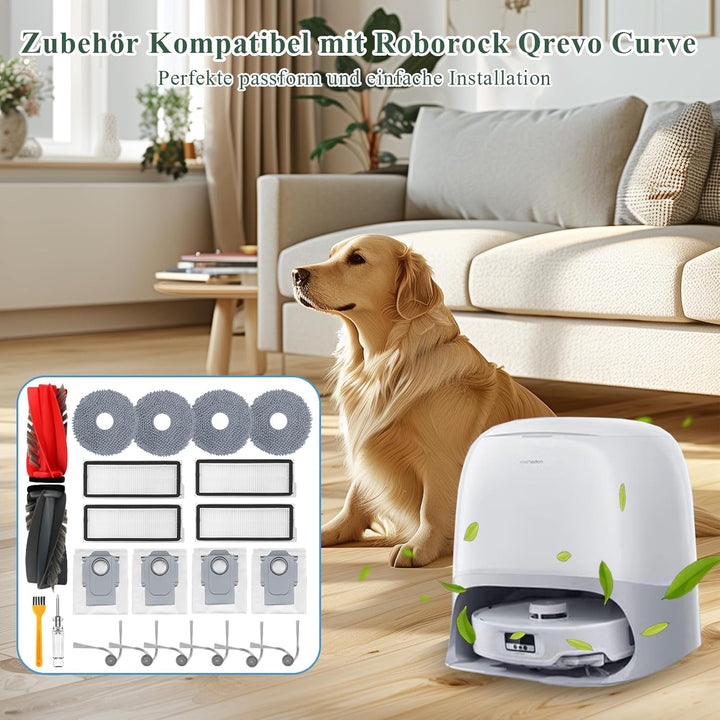 Zubehör Ersatzteil für Roborock Qrevo Curve/für Roborock Qrevo Edge Staubsauger, 1 Paar Hauptbürste,