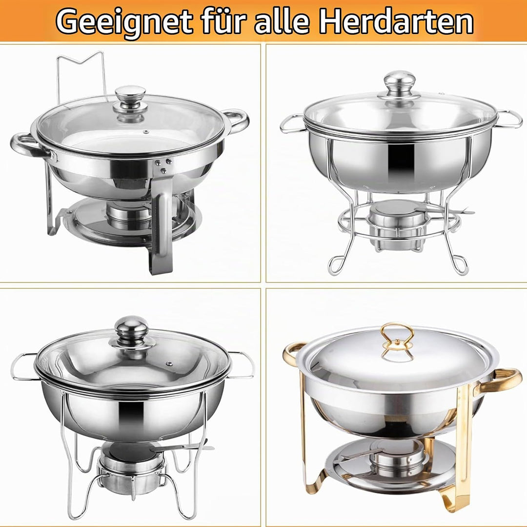 4 Stück Brennpastenbehälter mit Deckel, Brennpaste für Warmhaltebehälter, Fondue Brenneraus Edelstah