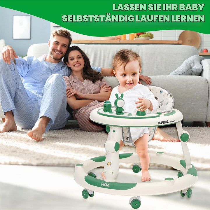 3in1 Lauflernhilfe Babywalker Baby jumper Lauflernwagen mit Sonnenblende,360°-Lautlosrädern,Spielcen
