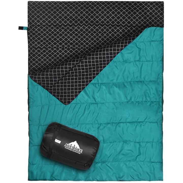 Baumwollflanell-Doppelschlafsack für Camping, Wandern oder Wandern. Queen Size 2 Person wasserdichte