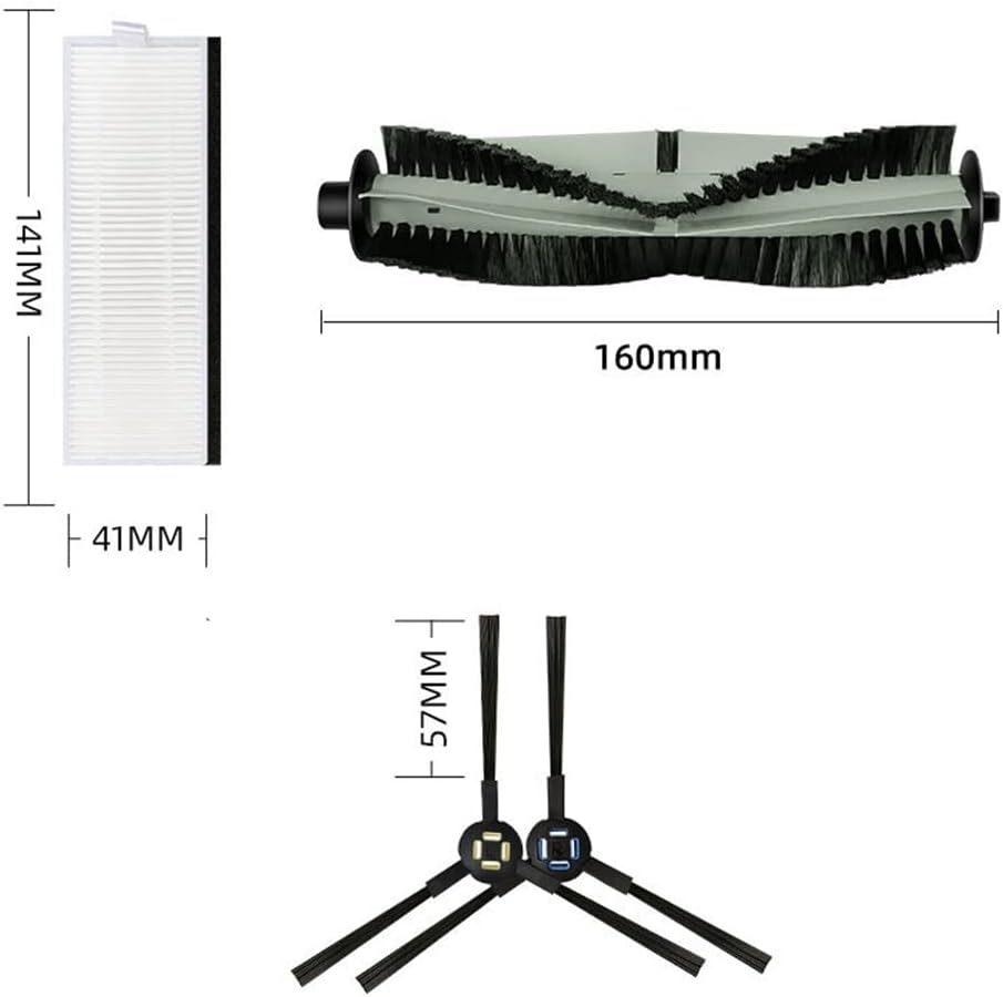Hepa-Filter mit seitlicher Bürste für SSR1 SSRA1 für A9S A7 V8S X750 X800 X785 V80 Staubsaugerrobote