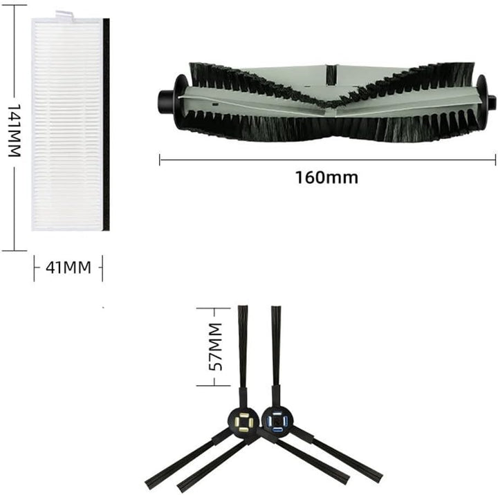 Hepa-Filter mit seitlicher Bürste für SSR1 SSRA1 für A9S A7 V8S X750 X800 X785 V80 Staubsaugerrobote