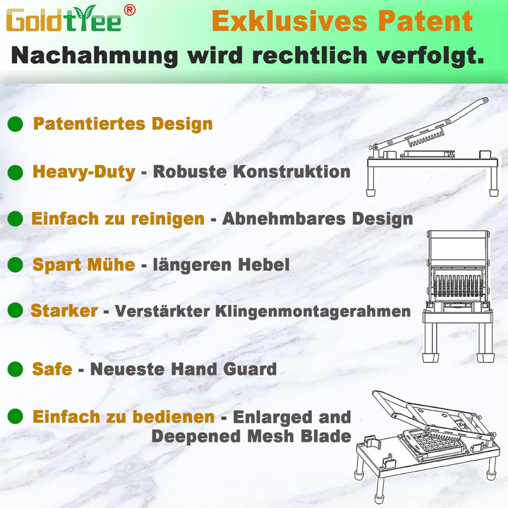 Gemüseschneider, Gemüsehobel mit 8 Klingen, Zwiebelschneider mit Behälter, Pro All-in-1 Lebensmittel