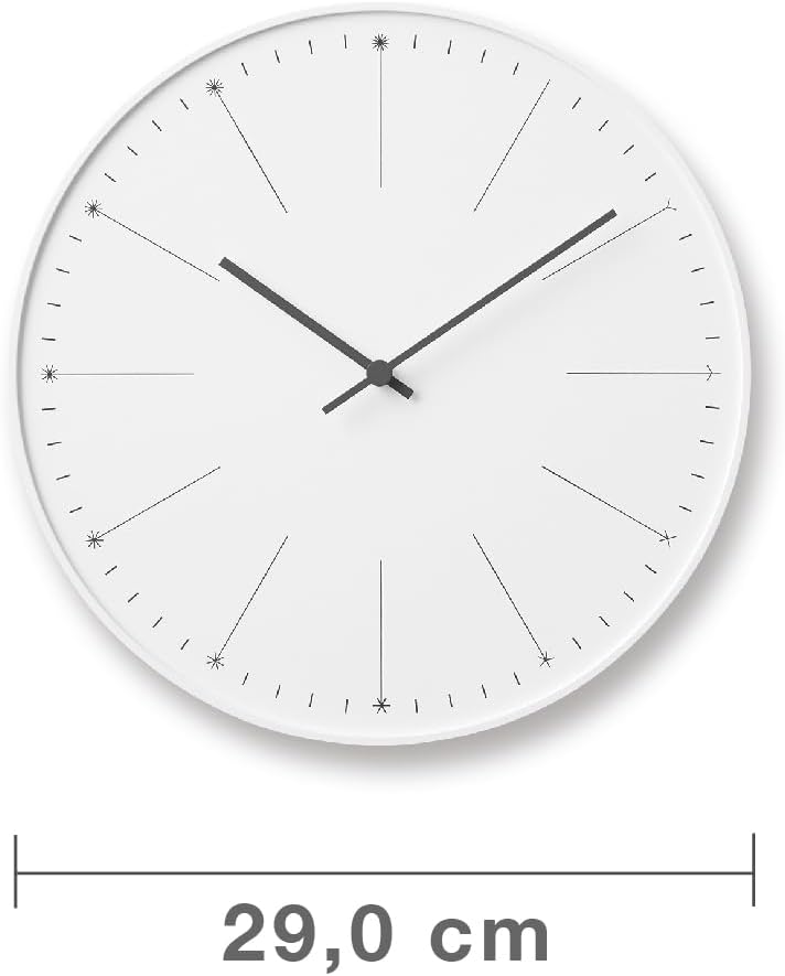 Lemnos Wanduhr Dandelion/Grosse Designer Wanduhr ohne Tickgeräusche aus Japan/Wanduhr modern mit sch
