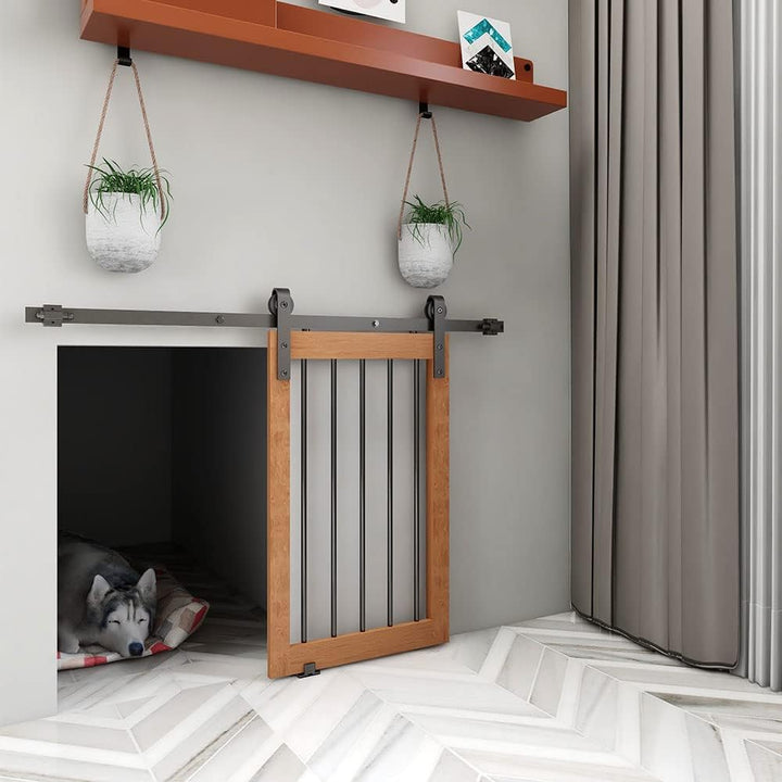 BONIKLUBA 3.5FT/108cm Mini Schiebetür-Hardware-Kit für Eintürige TV-Ständer, Kleiner Kleiderschrank