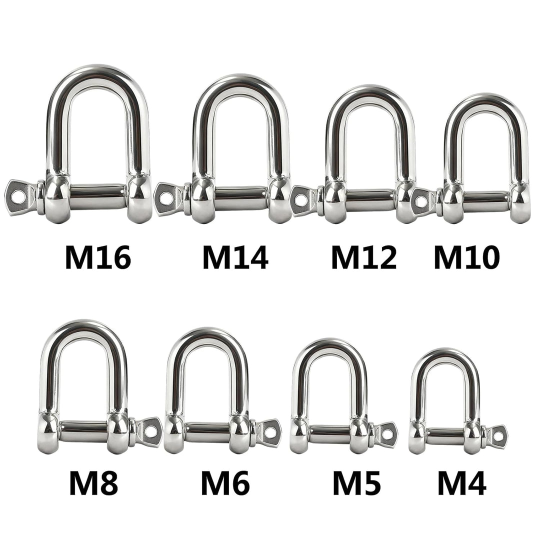 Edelstahl Schäkel Schloss, 10mm D Ring Schraube Bogen Anker für Marine Boot, Ketten Schäkel mit Pin