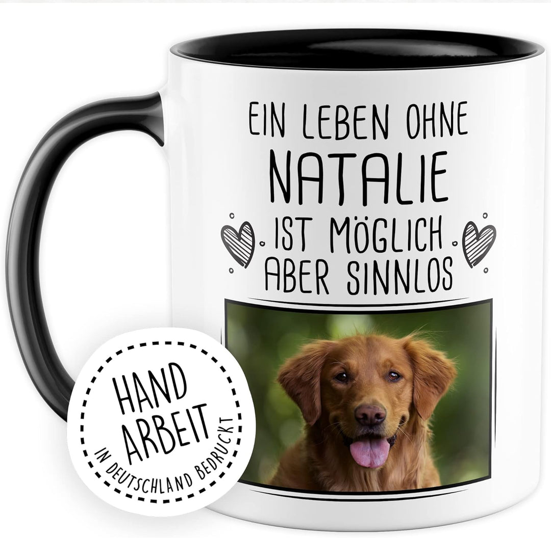 Haustier Tasse personalisiert mit Bild und Name custom Kaffeetasse Hund Katze Geschenk anpassbar Tie
