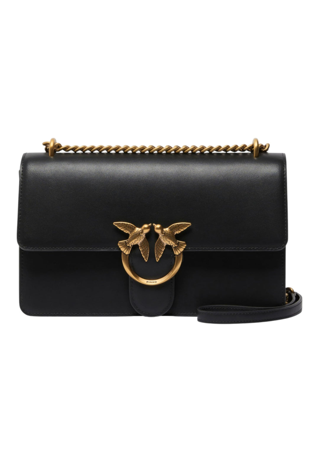 Pinko Damen Love One Classic Dc Kalb Se Tasche Z99q_schwarz-antique Gold, Z99q_schwarz-antique Gold