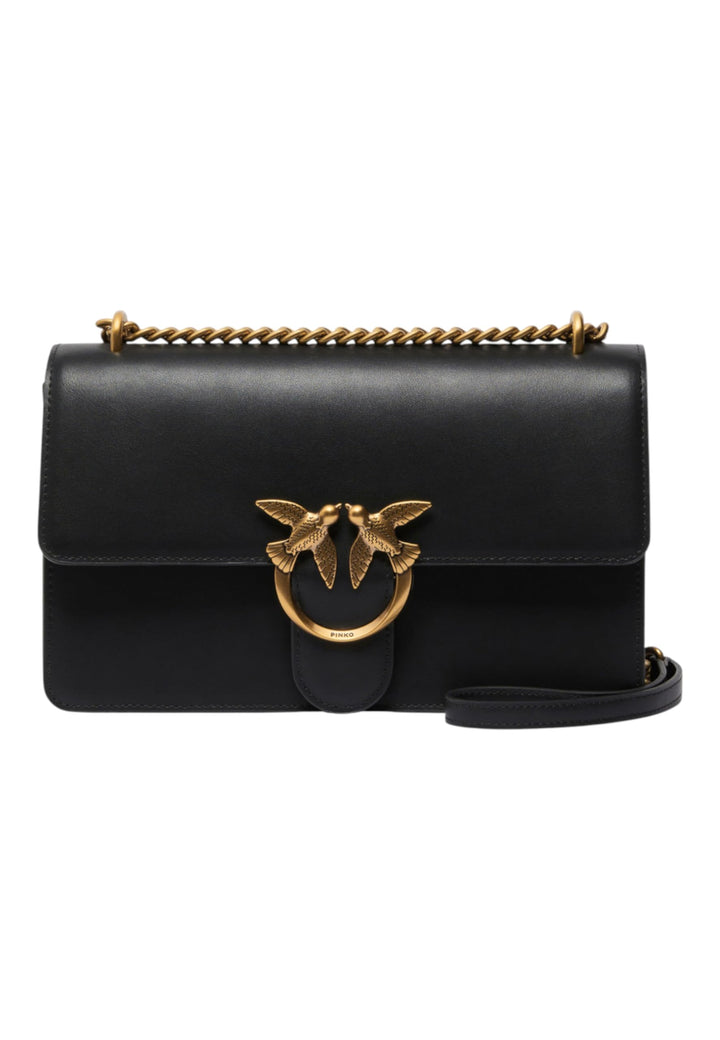 Pinko Damen Love One Classic Dc Kalb Se Tasche Z99q_schwarz-antique Gold, Z99q_schwarz-antique Gold