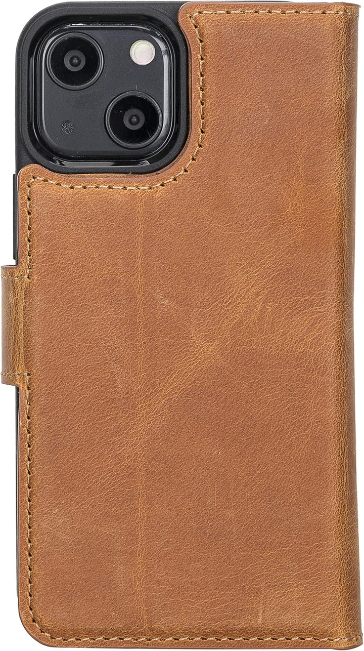 Solo Pelle Lederhülle kompatibel für iPhone 13 Mini in 5.4 Zoll abnehmbare Hülle (2in1) inkl. Karten