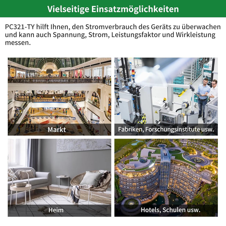 OWON 3-Phasen-WLAN-Smart-Home-Energiemonitor, 3-Phasen-Zangenmessgerät mit 3 120 A Schaltkreisstufen