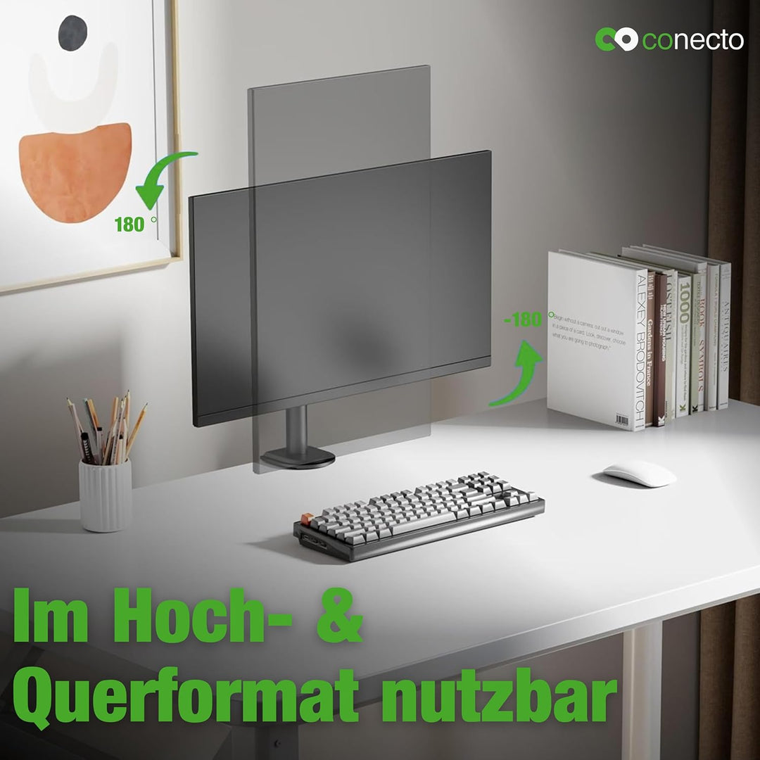 conecto Monitorhalterung, höhenverstellbare Halterung für 1 Bildschirm, 17 bis 32 Zoll, neig- und sc