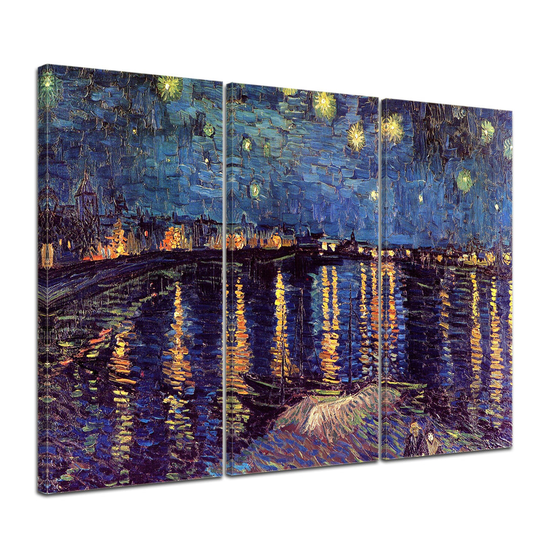 Bilderdepot24 Bild auf Leinwand | Vincent van Gogh Sternennacht über der Rhône in 90x60 cm mehrteili