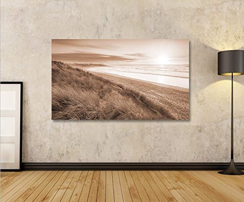 islandburner Bild Bilder auf Leinwand Dünen Sepia Nordseestrand 1p XXL Poster Leinwandbild Wandbild