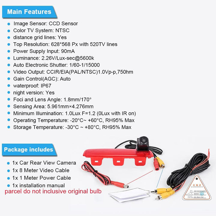 Auto Dritte Dachoberseitenbremse-Lampenkamera Bremslicht-hintere Ansicht-Unterstützungskamera, Ersat