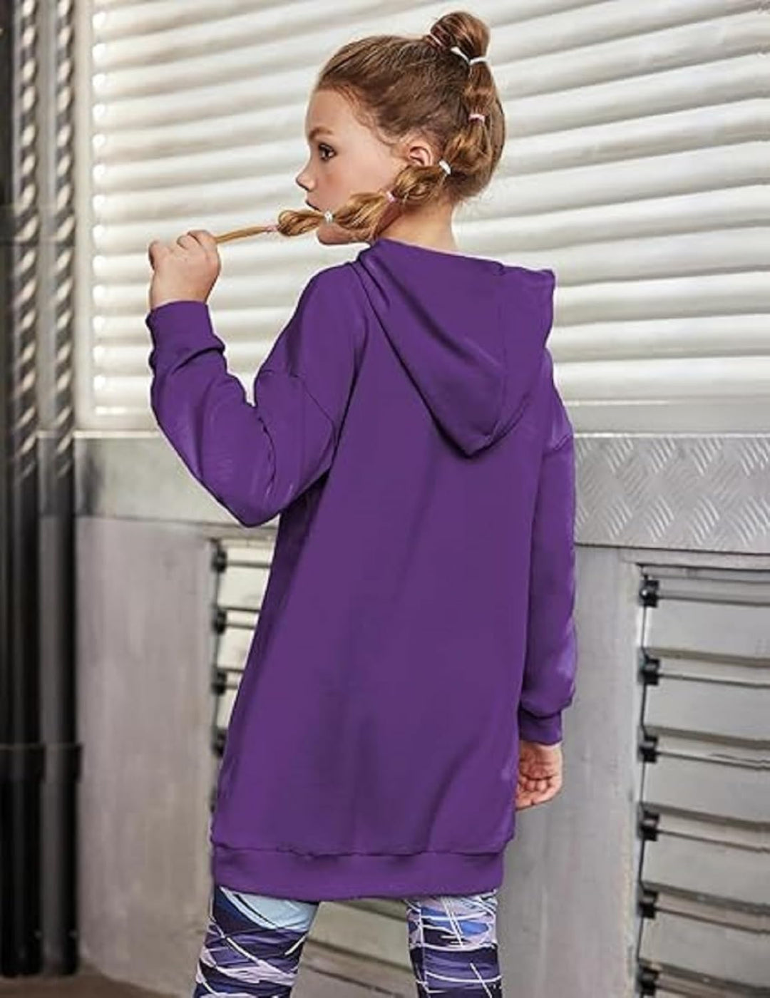 Arshiner Mädchen Hoodie Kleid Kinder Lang Kapuzenpullover Winter Pullover Mode Freizeit Sweatshirt f