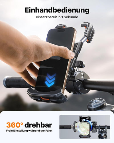 andobil Handyhalterung Fahrrad Lenker [2024 Herausragender Schutz] Patent Design, [1s Schnellspanner