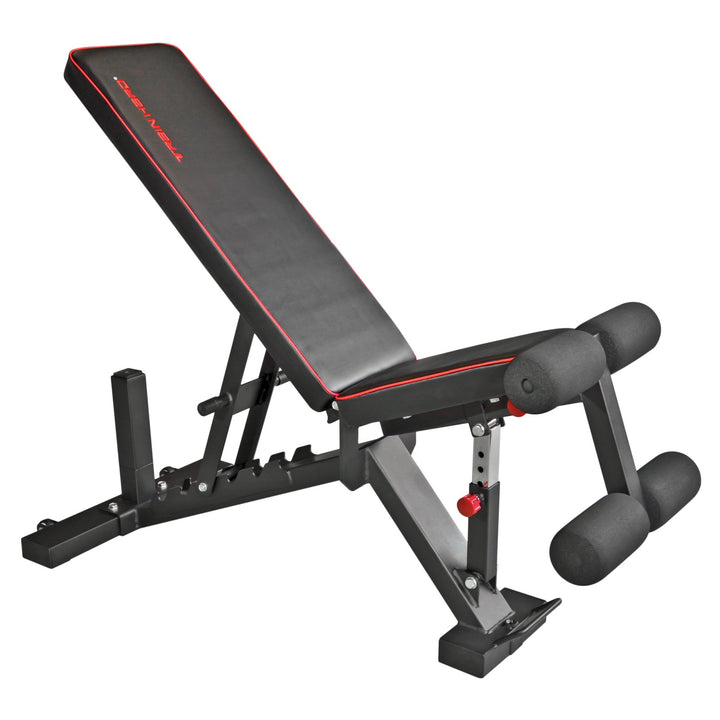 Train Hard® Premium Hantelbank verstellbar als Flachbank Schrägbank Negativbank mit Bein-Fixierung u