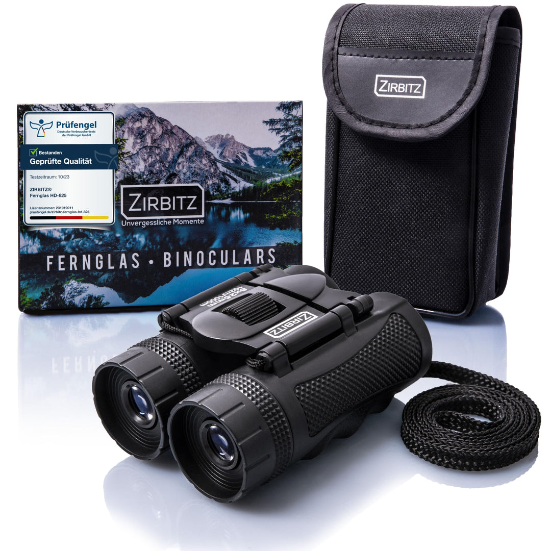 ZIRBITZ® HD Fernglas - Kleines und kompaktes Fernglas im Taschenformat für Wandern, Vogelbeobachtung