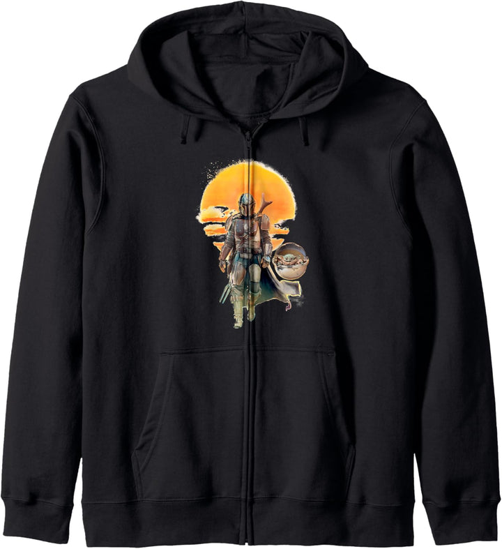 Star Wars The Mandalorian The Child Sunset Walk Portrait Kapuzenjacke