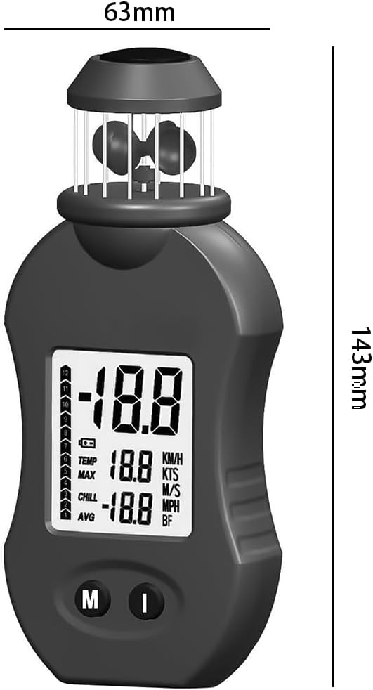 Digital Anemometer, Multifunktions-Anemometer, HP-876 Handwindmesser 0,7-42 m/s Luftgeschwindigkeits
