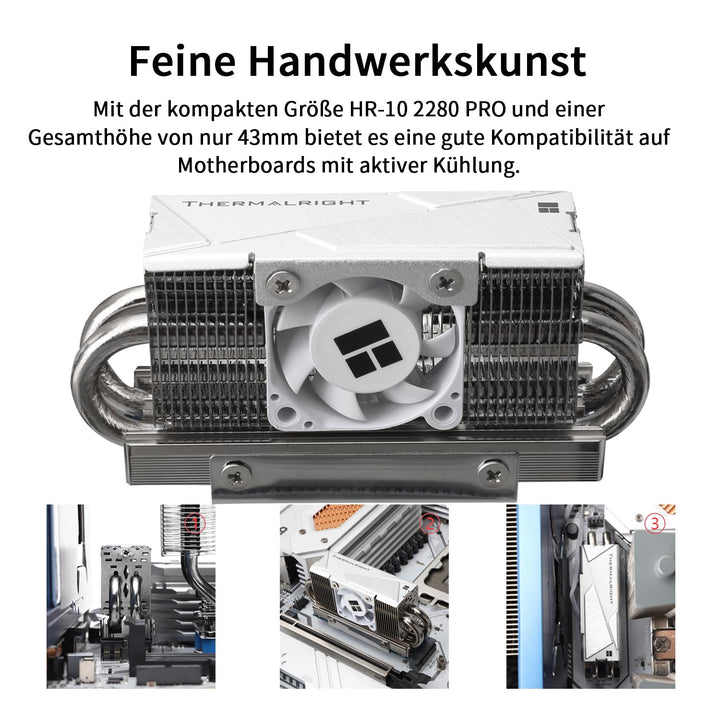Thermalright HR10 2280 PRO SSD Cooler,2280 SSD Heatsink Kühlung,Doppelseitiger Kühlkörper,3500-6500R