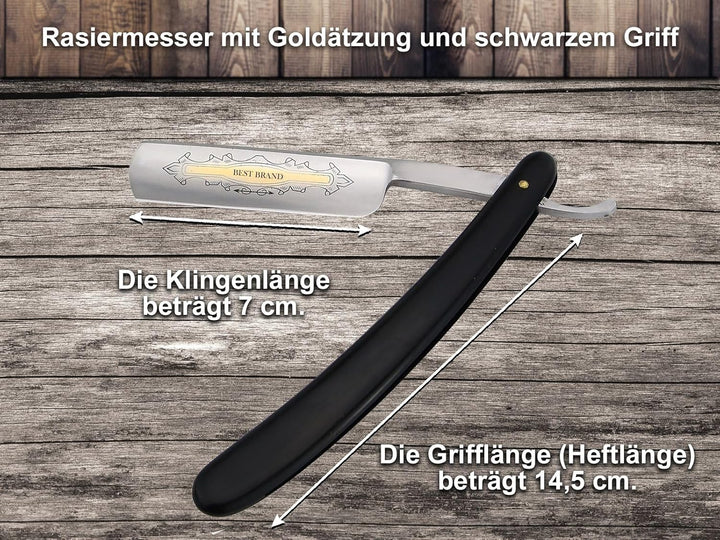 Rasiermesser Set 7 Teilig Streichriemen Paste Solingen Rasierpinsel mit Rasier Box