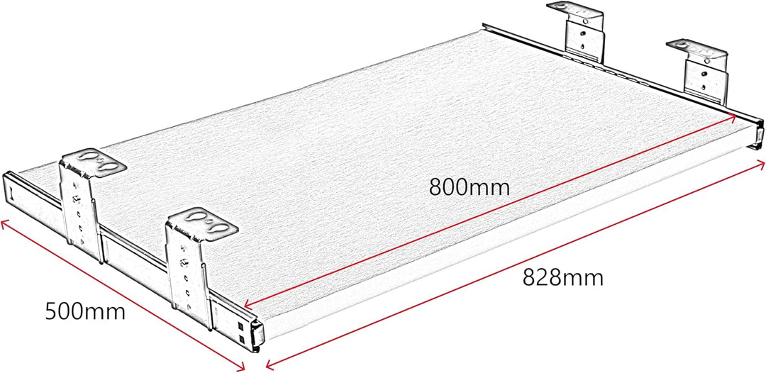 FIX&EASY Tastaturauszug Up&Down, Tastaturablage 800X500mm ahorn Dekor, Auszugschienen mit Einrastfun
