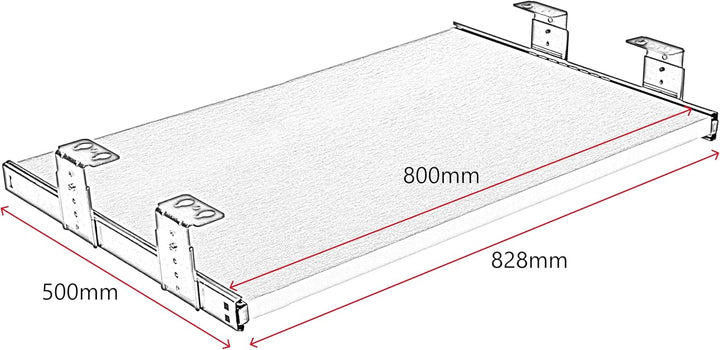 FIX&EASY Tastaturauszug Up&Down, Tastaturablage 800X500mm ahorn Dekor, Auszugschienen mit Einrastfun