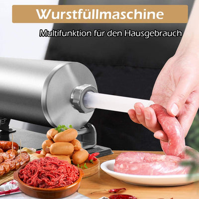 GOPLUS Edelstahl Wurstfüller Wurstfüllmaschine manuell Wurstmaschine Wurstpress Wurstspritze 4,8 L