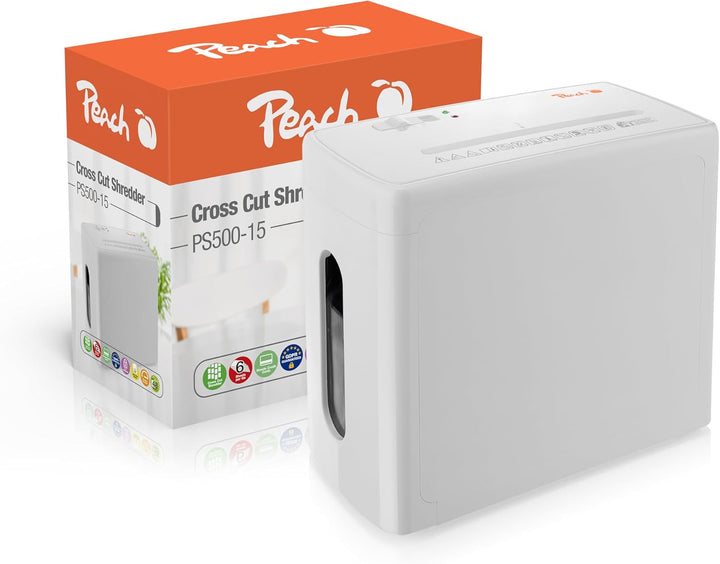 Peach Aktenvernichter SuperSilent inkl. Ölpapier | ~40dB leise | 6 Blatt | 9L/50 Blatt | 4 x 38 mm P