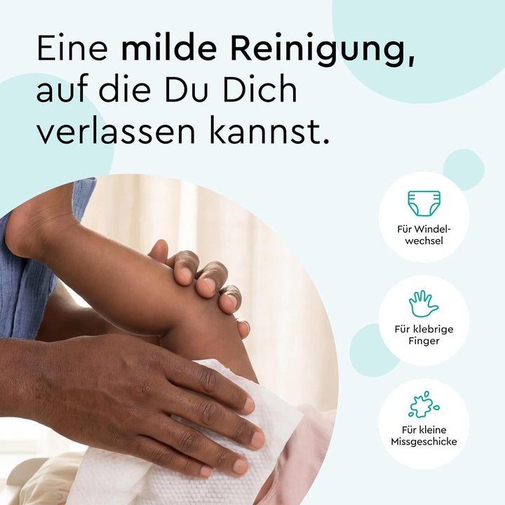 LILLYDOO Baby Feuchttücher mit 99% Wasser,extra grosses Tuch, 576 Stück (8 x72), 100% plastikfrei, o
