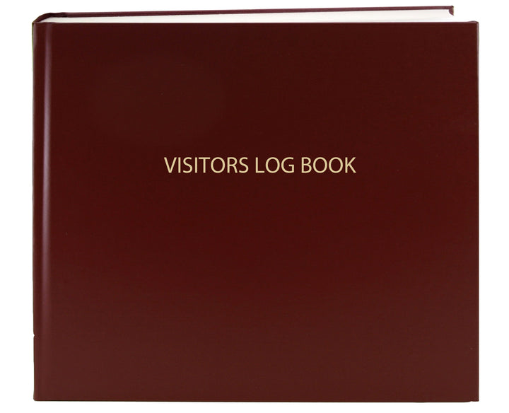 BookFactory Log-120-Visitor-A-LMT34 Besucherbuch – 120 Seiten, 22,4 x 17,8 cm – Burgunderroter Einba