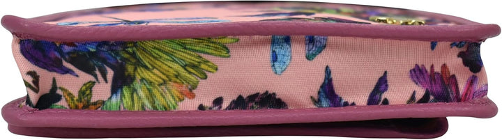 Anuschka RFID Crossbody Handytasche mit Börse - Wanderlust Kollektion - Nylonstoff mit Leder Trim un
