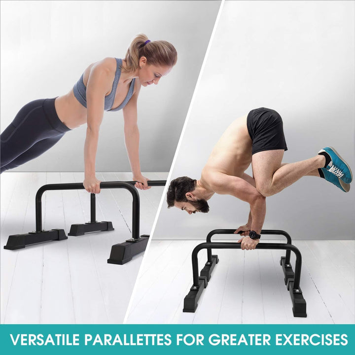 Yes4All Liegestützgriffe, Holz/Stahl Parallettes, Grosser Push Up Bar & Dip Barren, Rutschfeste Lieg