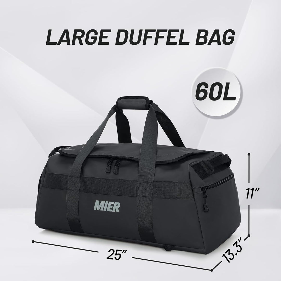 MIER Sporttasche gross Reisetasche mit Schuhfach 60L Sportrucksack Duffle Bag Fitness Trainingstasch