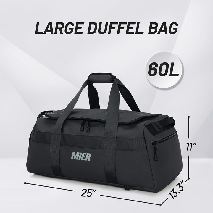 MIER Sporttasche gross Reisetasche mit Schuhfach 60L Sportrucksack Duffle Bag Fitness Trainingstasch