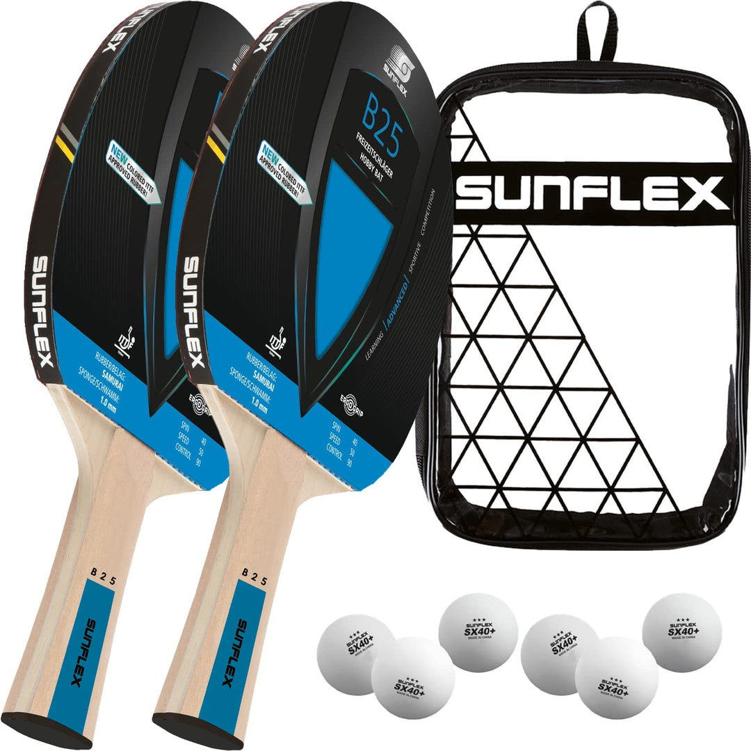 Sunflex® Color COMP B25 Tischtennisschläger | Tischtennis Racket Bat TT Hobby Freizeitschläger mit k