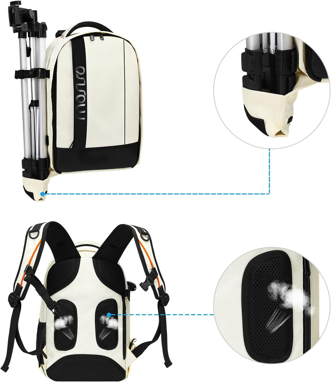 MOSISO Kamerarucksack,DSLR/SLR/Spiegellose Fotografie Kameratasche Puffer Gepolsterte Stossfeste Tas