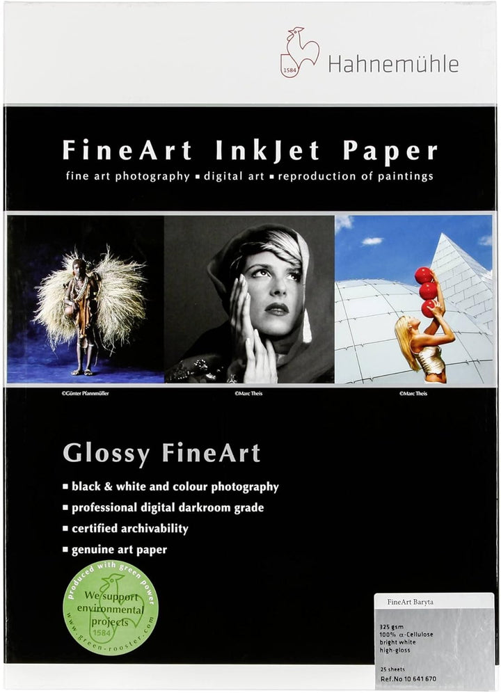 Hahnemühle 10641670 Digital FineArt Baryta Papier, 325 g/m², DIN A3, 297 x 420 mm, hellweiss, 297 x