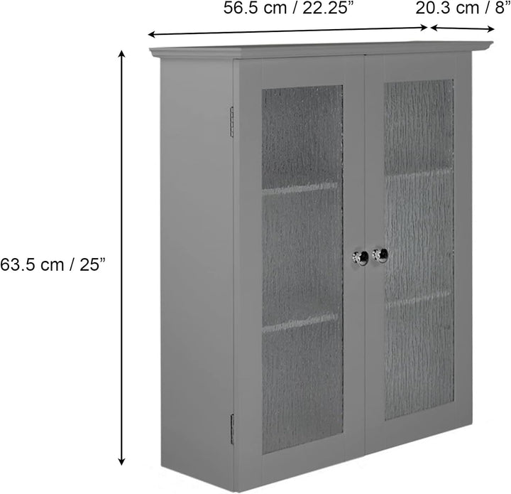 Teamson Home Badezimmer Connor Wandschrank Mit 2 Glastüren Grau EHF-581G