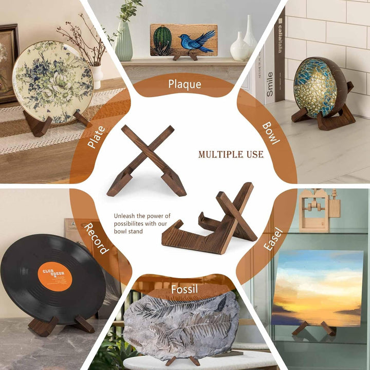 Schalenständer zur Präsentation, 3er Pack 6,5-Zoll-Schalenhalter, Holz-Aufsteller, Ständer für gross