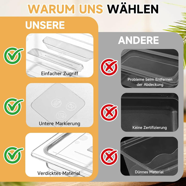 Sous Vide Behälter,Niedertemperatur-Slow Cooker mit Deckel, Fassungsvermögen 11 Liter mit Deckel und