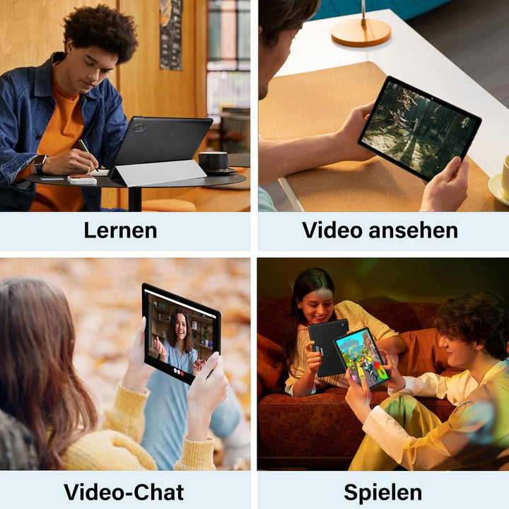 DMOAO Tablet 10 Zoll Android 14 mit 5G WLAN 6, 18 GB RAM + 128 GB ROM(TF 1TB), Widevine L1, Octa-Cor