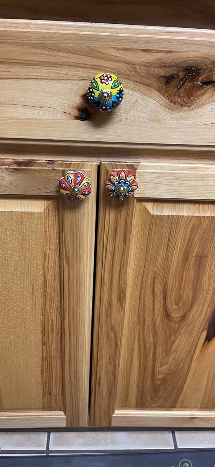 Craft Trade Sortiert Türschrankknopf Boho Antik Keramik-Türknöpfe Kommode Schublade Zieht Hardware K