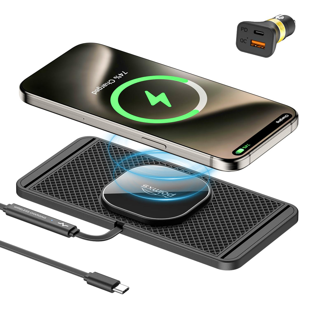 polmxs für Magsafe Autoladegerät, 15W Magnetisches Induktive Ladestation Auto rutschfest Schnell Wir