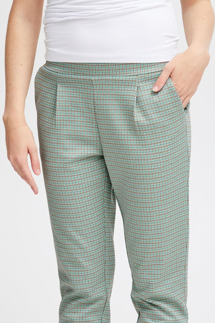 ICHI IHKATE Cameleon PA Damen Hose Stoffhose mit Stretch Enger Schnitt Elastikbund S Ether (144506),