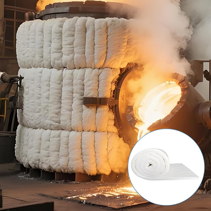 Keramikfaser-Isolierdecke 400x610x25mm (2 Stück) - Feuerfeste Hitzeschutzmatte für Öfen, Pelletöfen,