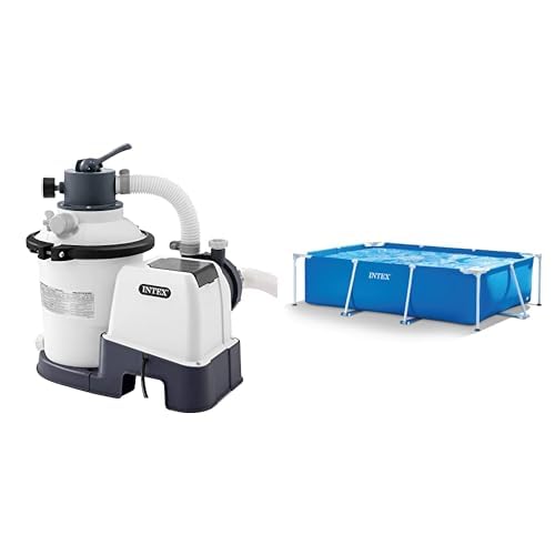 Intex Krystal Clear Sandfilteranlage SX925, Umwälzleistung 2.000 l/h, 26642, Weiss & Rectangular Fra
