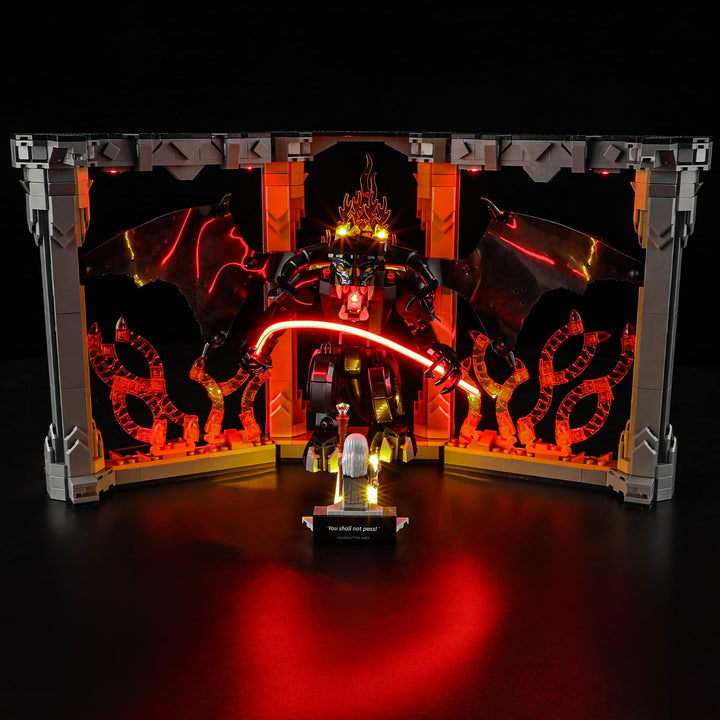 GEAMENT LED Licht-Set Kompatibel mit Lego Der Herr der Ringe Balrog Bücherstütze Icons 10367 Baustei